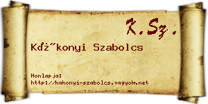 Kákonyi Szabolcs névjegykártya